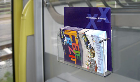 Acrylglas-Dispenser: Prospekthalter-Systeme/Displays der Spitzenklasse für Flyer, Broschüren, Fahrpläne, Kunden-Magazine etc.